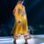 Yellow embroidered organza kurta with pant