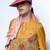 Yellow embroidered organza kurta with pant