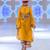 Yellow embroidered organza kurta with pant