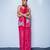 Pink embroidered organza kurta set