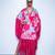 Pink printed crepe kaftan