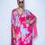 Pink printed crepe kaftan