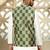 Silk blend geometric printed olive green nehru jacket