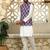 Silk blend geometric printed purple nehru jacket