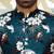 Silk blend floral printed blue nehru jacket