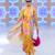 Yellow printed crepe dress