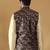Silk blend abstract printed black nehru jacket