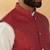 Silk blend jacquard woven geometric printed maroon nehru jacket