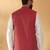 Silk blend jacquard woven geometric printed maroon nehru jacket