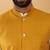 Silk blend jacquard woven geometric printed mustard nehru jacket
