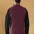 Silk blend jacquard woven geometric printed purple nehru jacket