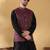 Silk blend jacquard woven geometric printed purple nehru jacket