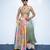 multicolor embroidered crepe lehenga