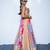 multicolor printed crepe lehenga