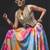 multicolor printed crepe lehenga