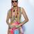 multicolor printed crepe lehenga