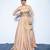 saffron printed crepe lehenga