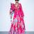 pink printed organza lehenga