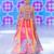multicolor printed velvet lehenga