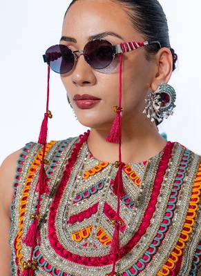 multicolor printed velvet lehenga 3