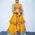 yellow embroidered silk lehenga