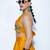 yellow embroidered silk lehenga