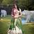 off white Khadi Cotton lehenga choli with Sequin Embroidery