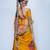 Yellow embroidered organza saree