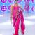 Pink embroidered crepe saree