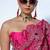 Pink embroidered crepe saree