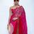 Pink embroidered crepe saree