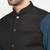 Cotton denim blue kurta and pyjama with black nehru jacket