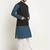 Cotton denim blue kurta and pyjama with black nehru jacket
