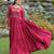 Maroon rayon kutchi gamthi work navratri ruffle gown