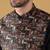 Silk bleand black kurta churidar with abstract printed black nehru jacket
