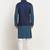 Cotton denim blue kurta and pyjama with nehru jacket