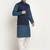Cotton denim blue kurta and pyjama with nehru jacket