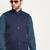 Cotton denim blue kurta and pyjama with nehru jacket