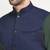 Cotton olive green kurta and pyjama with blue nehru jacket