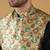 Silk bleand black kurta churidar with abstract printed green nehru jacket