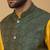 Men's yellow kurta and churidar with jacquard ethnic motifs printed nehru jacket