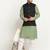 Cotton green kurta and pyjama with twill black nehru jacket
