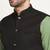 Cotton green kurta and pyjama with twill black nehru jacket