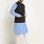 Cotton sky blue kurta and pyjama with twill black nehru jacket