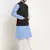 Cotton sky blue kurta and pyjama with twill black nehru jacket