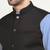 Cotton sky blue kurta and pyjama with twill black nehru jacket