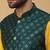 Men's yellow kurta and churidar with sequenced cotton silk nehru jacket