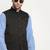 Cotton sky blue kurta and pyjama with twill black nehru jacket