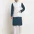 Cotton denim blue kurta and pyjama with white nehru jacket