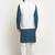 Cotton denim blue kurta and pyjama with white nehru jacket